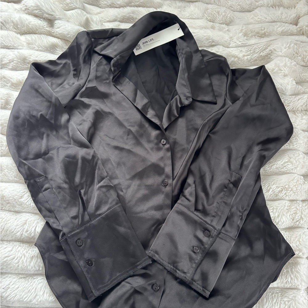 Zara Black Satin Shirt